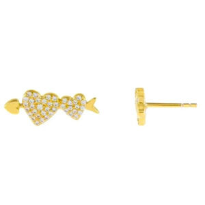 ADINA'S JEWELS Heart Arrow Stud Earrings, NWT